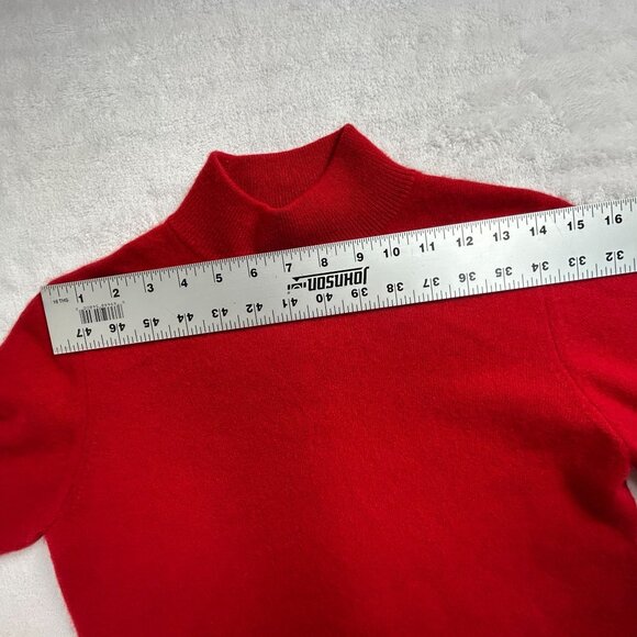 Charter Club Petite Womens Red Mock Neck Cashmere Sweater Size P/P Pullover Cozy - Picture 5 of 8